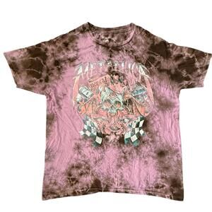 Metallica Skull Graphic Band Tee Purple Black Tie Dye Men’s Large